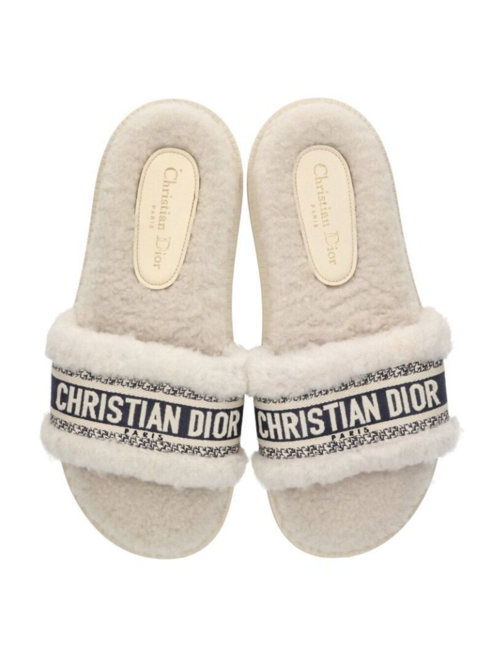 Christian Dior Logo Embroidered Fur Sandals 40 - Picture 5 of 6